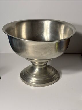 VINTAGE Preisner Pewter Large Pedestal Centerpiece Bowl